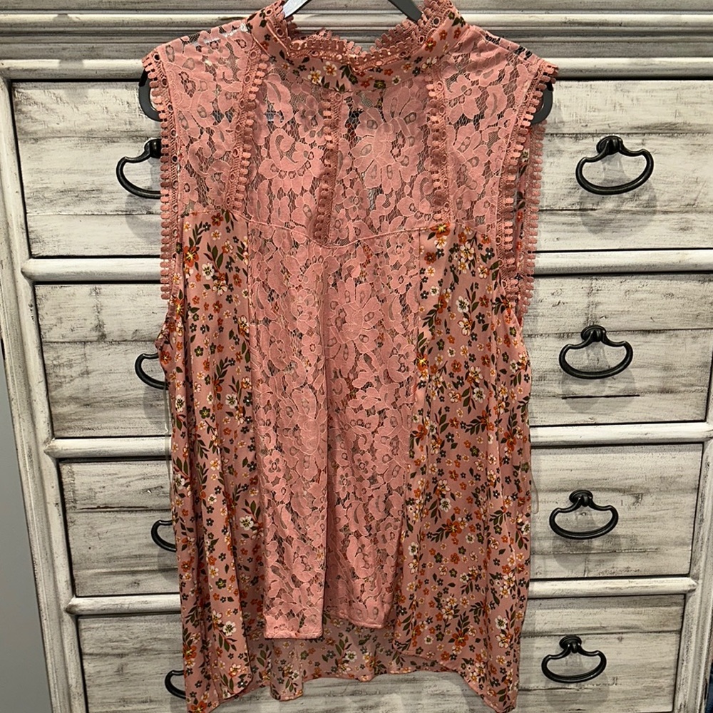Self Esteem Pink Ruffled Embellished Blouse